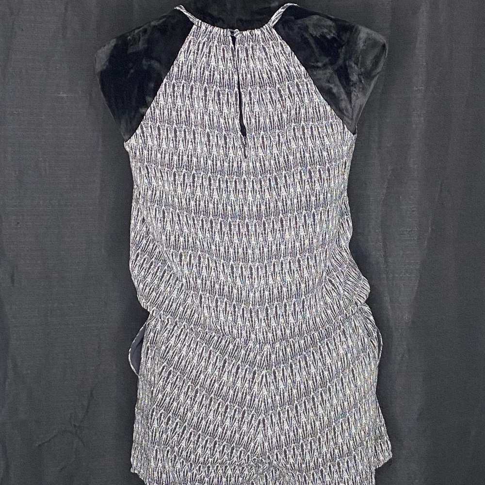 Joie Black White and Gray Romper